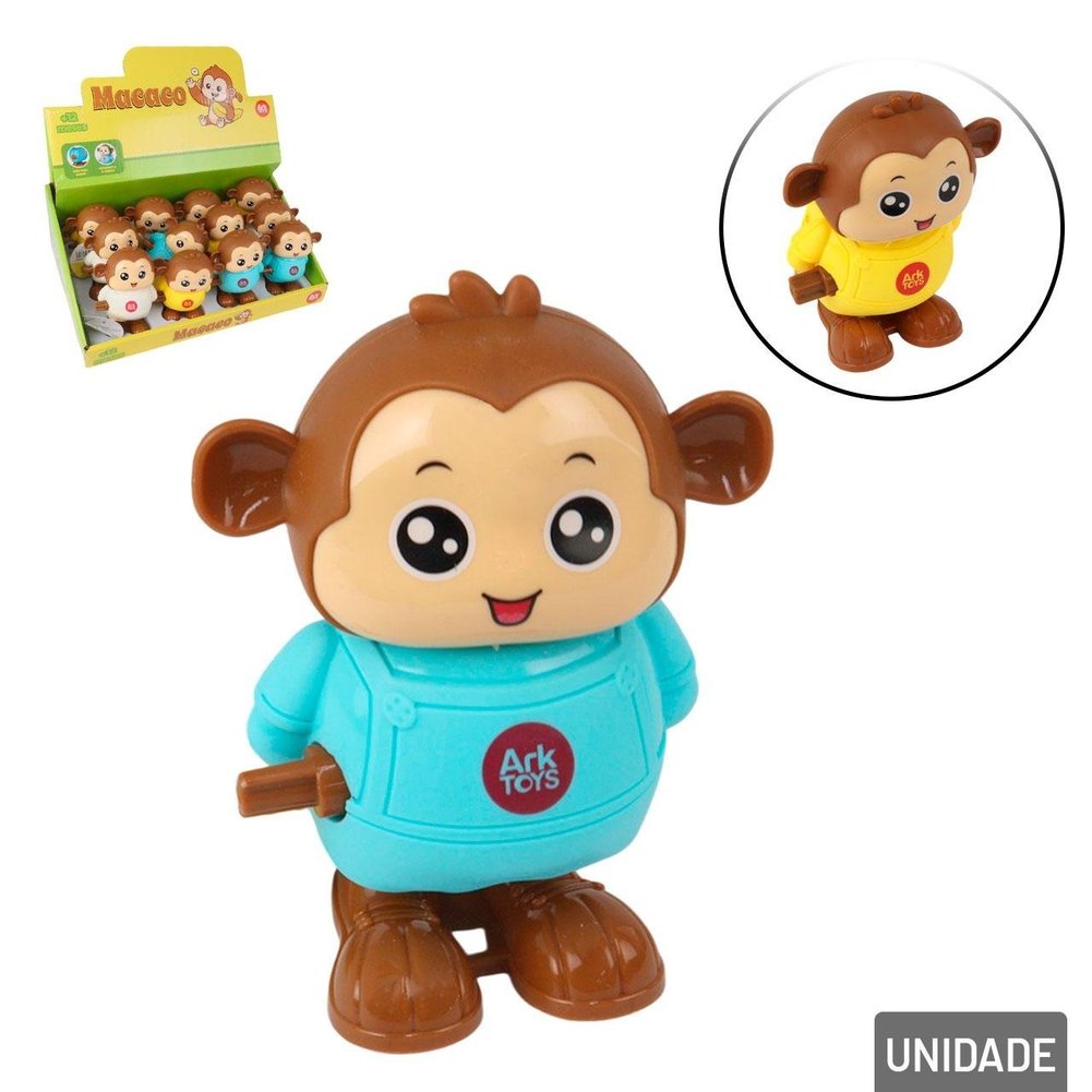 Macaco Fujão de Plástico á Corda 11x7,5cm Color