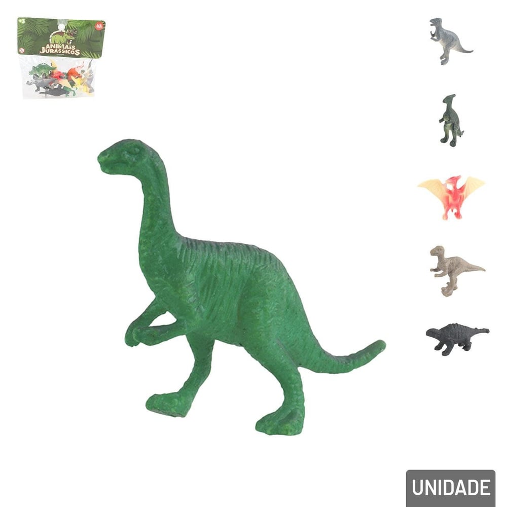 KIT Animais de Plástico 12 Peças Dinossauros