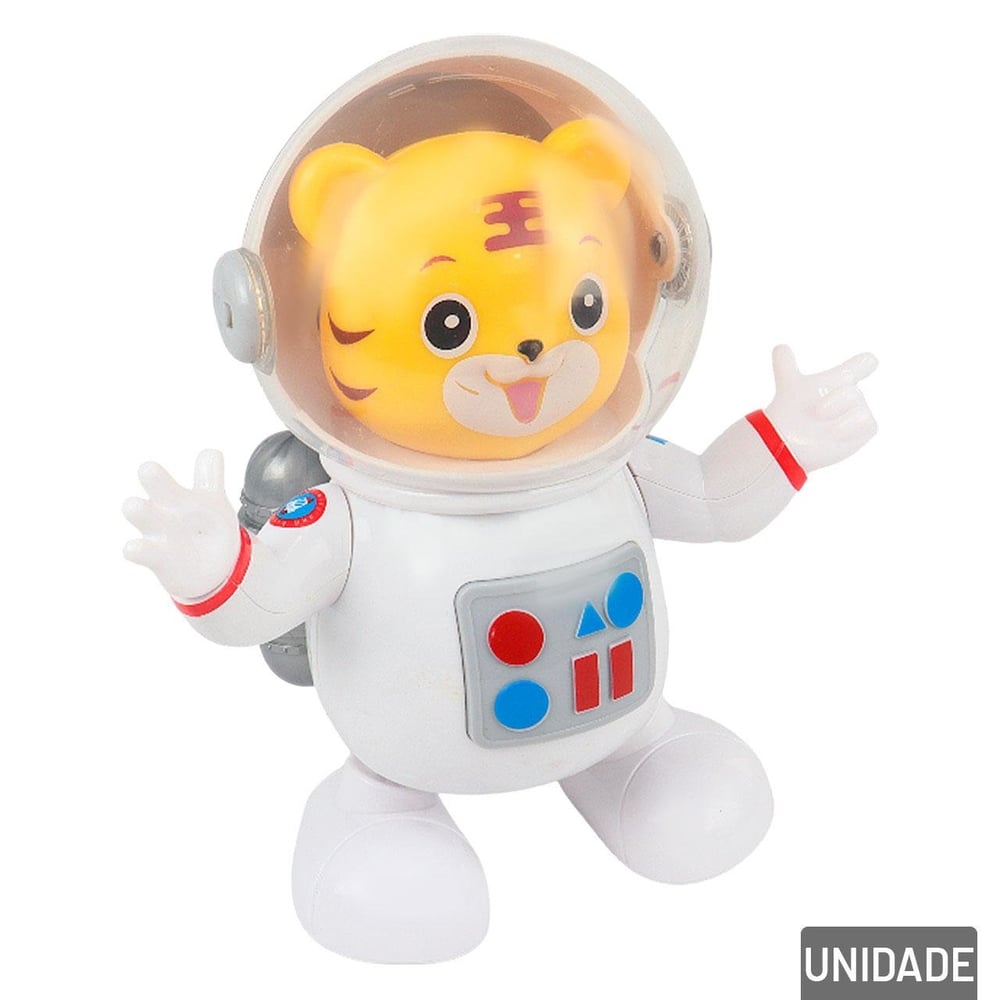 Tigre Astronauta à Pilha LUZ e Música Dançarino