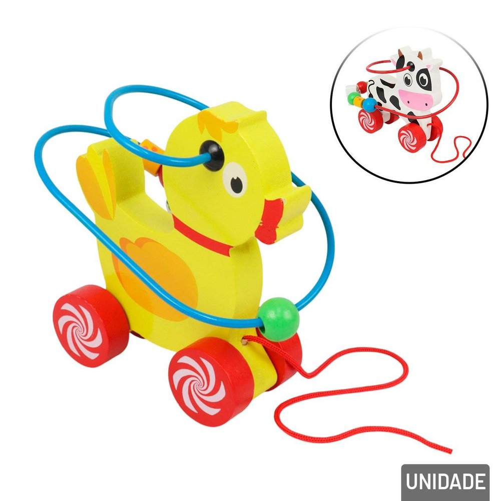 Carrinho Educativo de Madeira Animais Sortidos