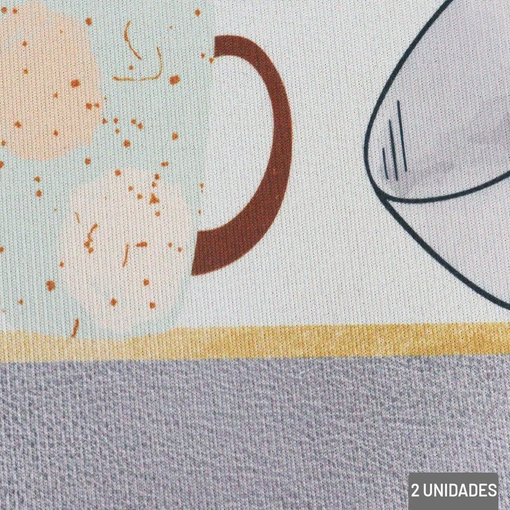 KIT Tapete de Poliéster 2 Peças Estampa de Cozinha