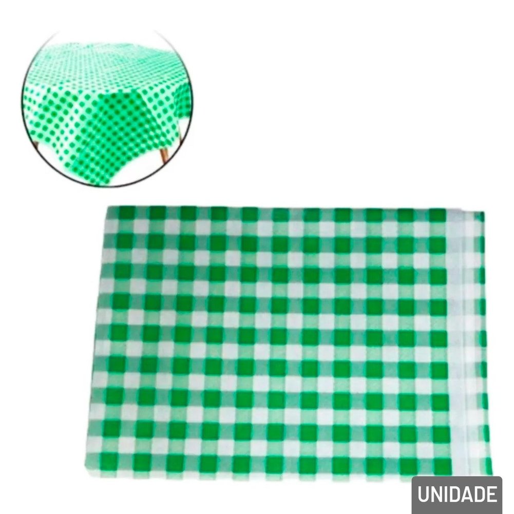 Toalha de Mesa Junino 200x140cm Xadrez Verde