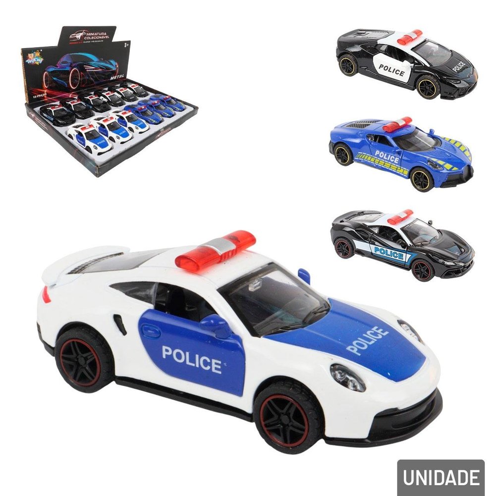 Carrinho de Fricção Metal Policial Sortidos