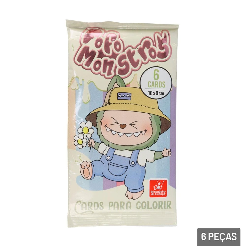 Cards Para Colorir 6 Pçs Monstros Fofos Sortidos