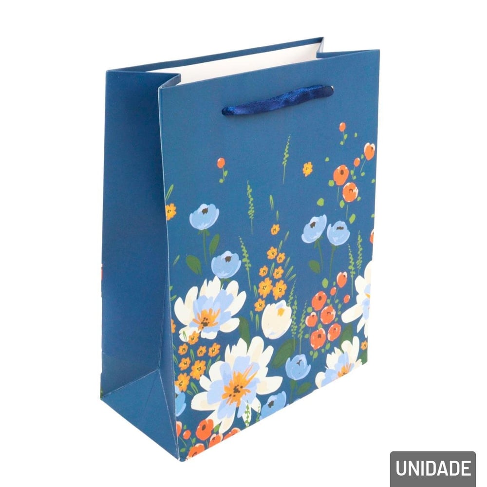 Sacola de Papel 23x18cm Flores Sortidas