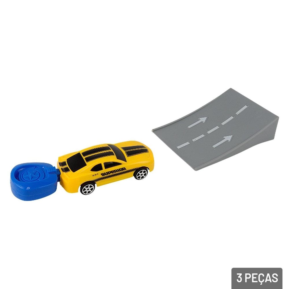 Carrinho com Lançador 3 Peças com Rampa Color