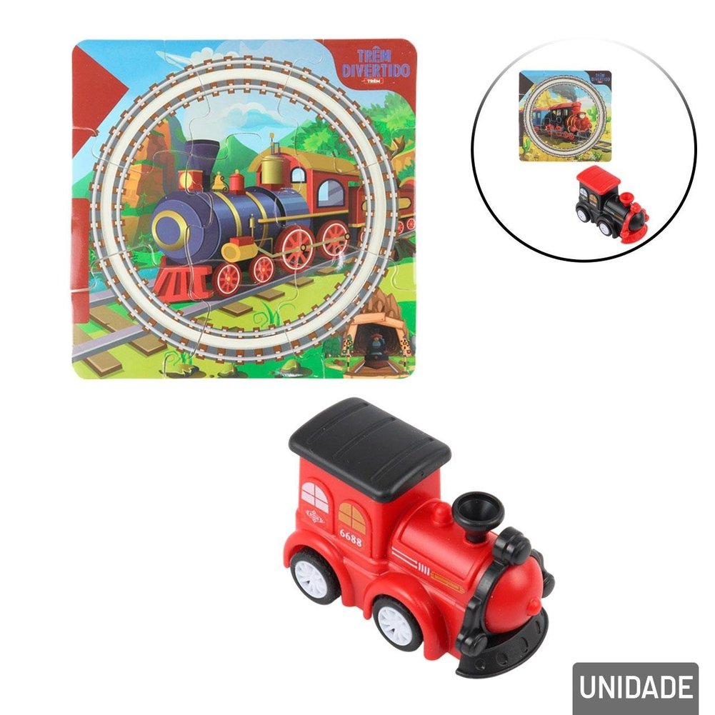 Quebra Cabeça 9 Pçs e 1 Trem Movida a Corda