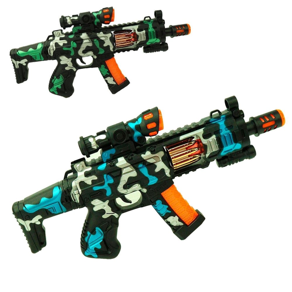 Rifle de Plástico 33cm com SOM e LUZ Movimento