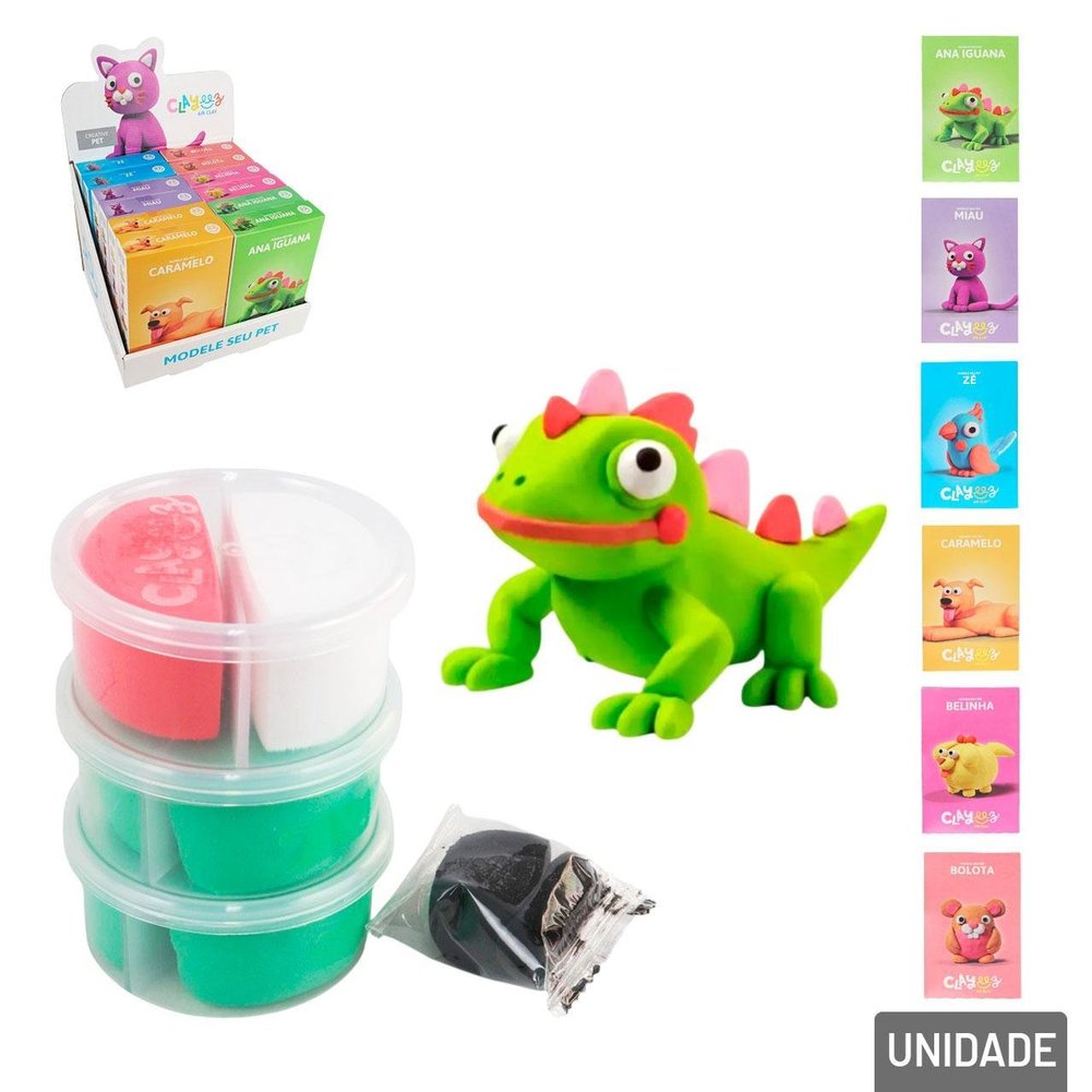 Massinha de Modelar 05 Pçs AIR Clay Pets Sortidos