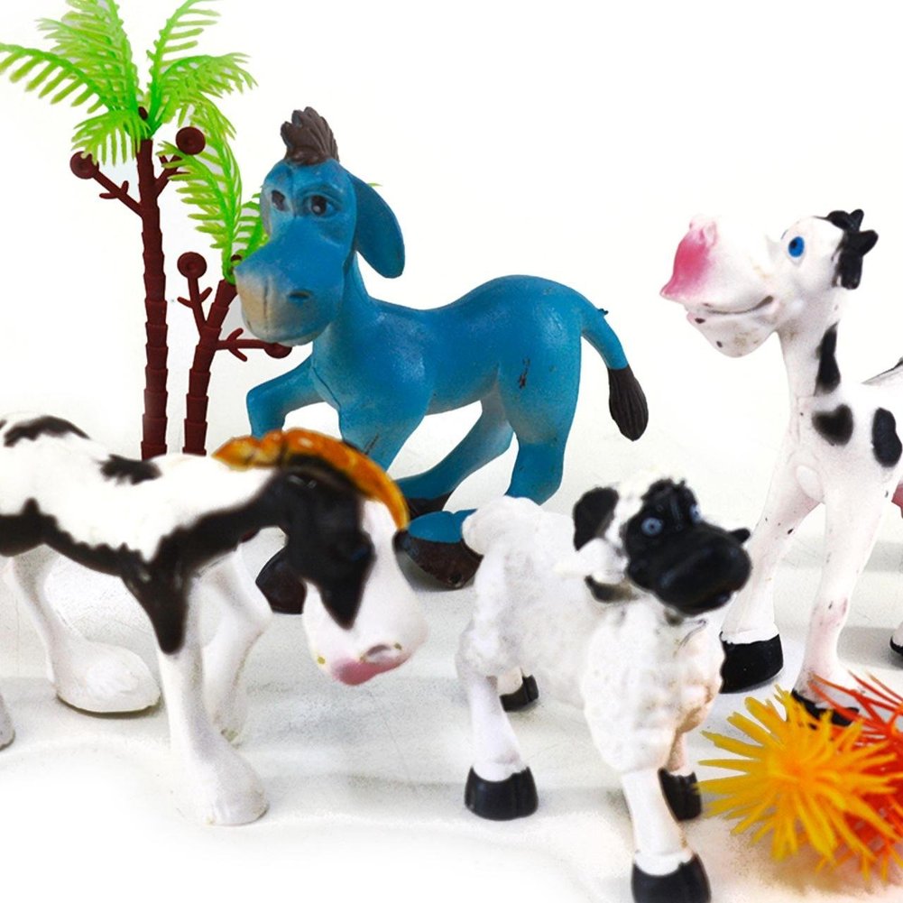 KIT Animais de Plástico 07 Peças Fazenda
