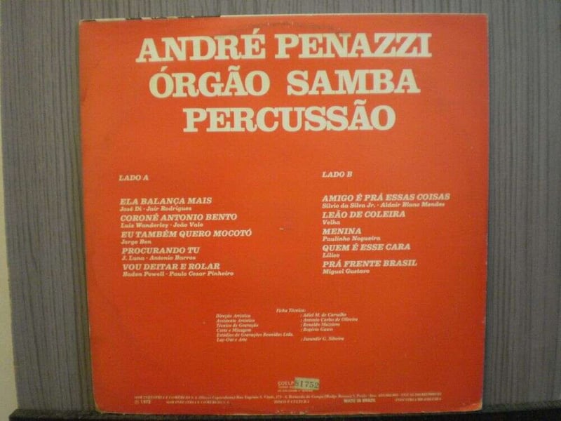 ANDRÉ PENAZZI - ÓRGÃO SAMBA PERCUSSÃO (NACIONAL) 