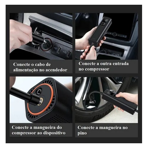 Compressor de Ar Pneu Inflator Digital Portátil