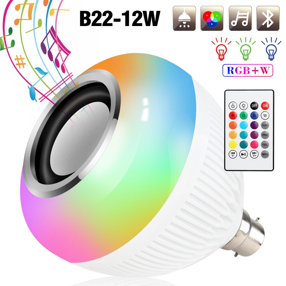 Lâmpada Musical Colorida Bluetooth 12W 