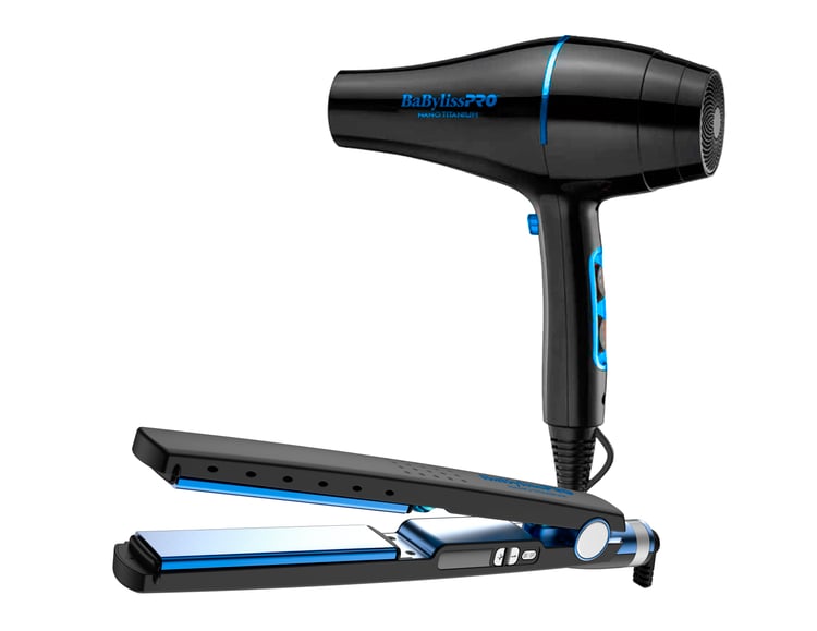 Kit Secador + Prancha Nano Black BabylissPro By Roger 