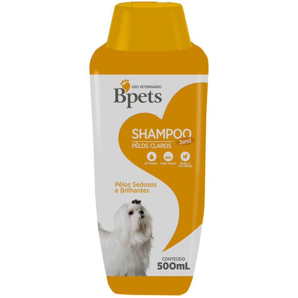 Shampoo Pet para Pelos Claros  2 em 1 500ml Bpets