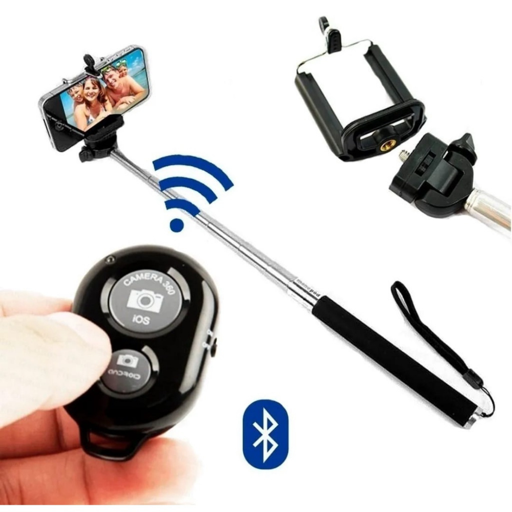 Pau de Selfie com Controle Bluetooth LT2009 - Amarelo