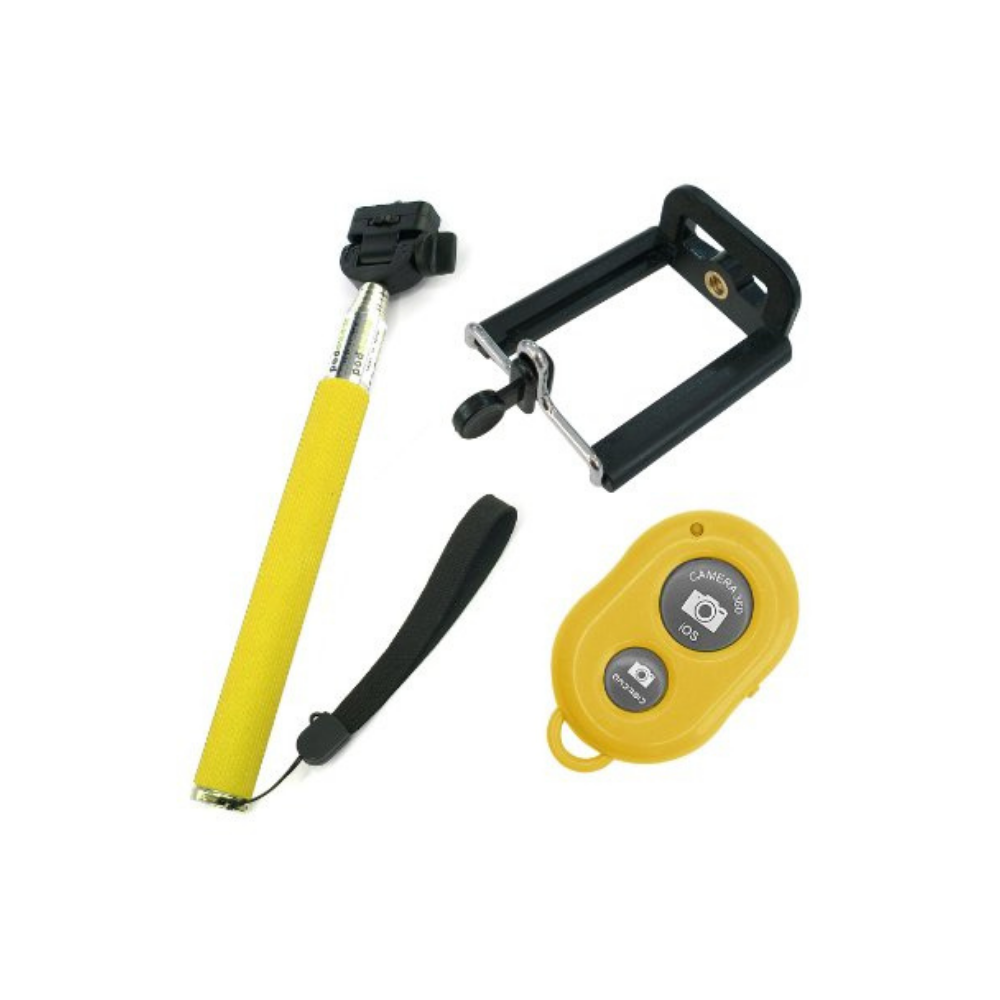 Pau de Selfie com Controle Bluetooth LT2009 - Amarelo