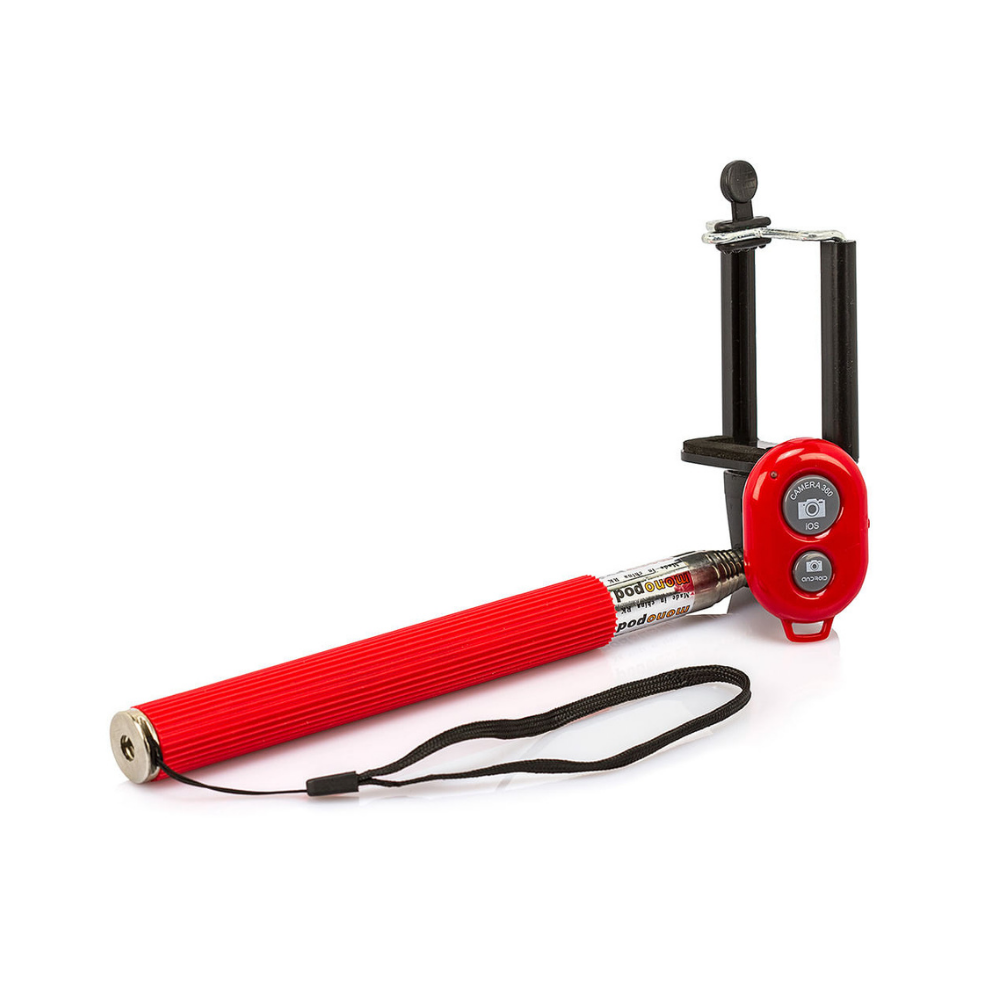 Pau de Selfie com Controle Bluetooth LT2009 - Vermelho