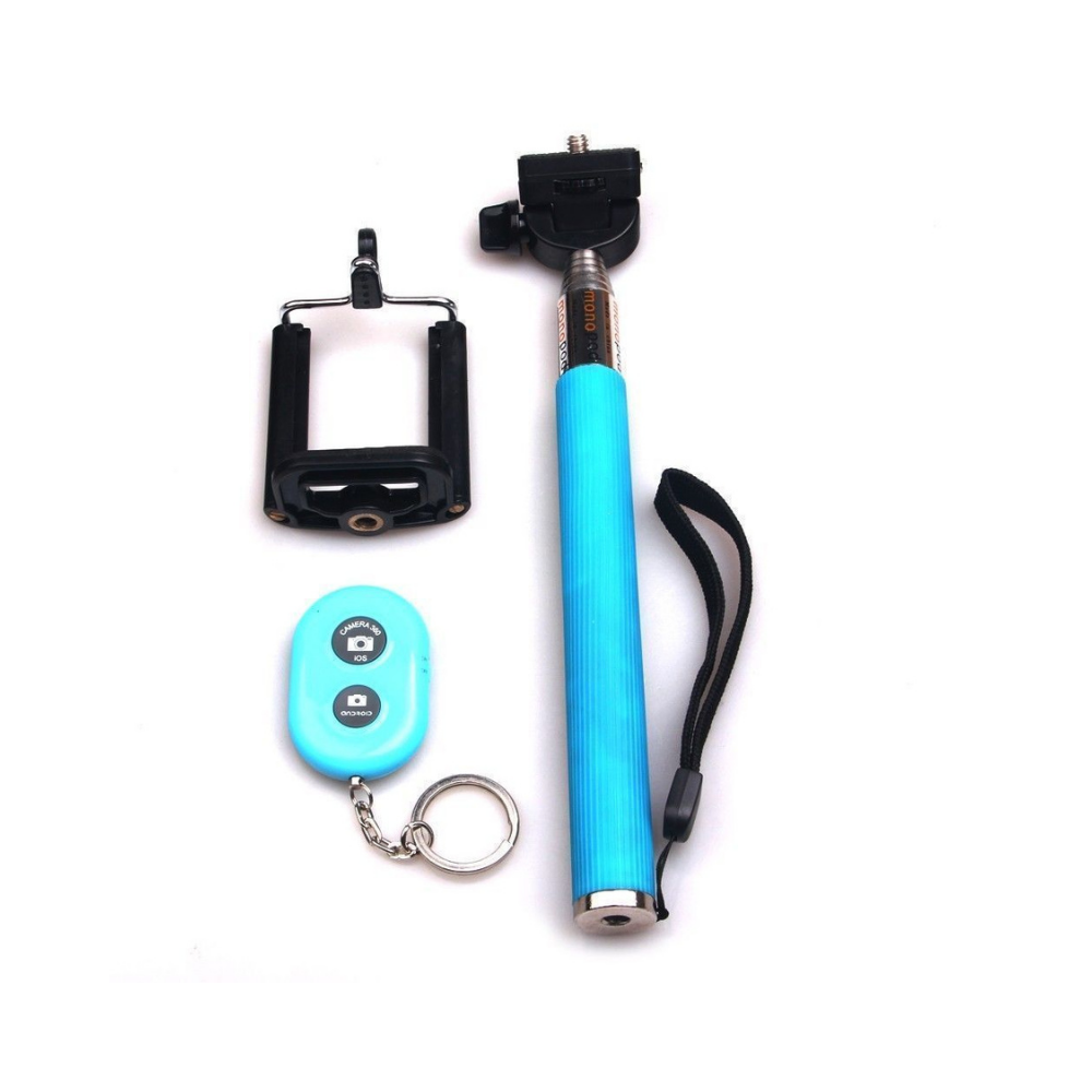 Pau de Selfie com Controle Bluetooth LT2009 - Azul