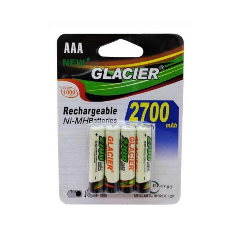 4 Pilhas Recarregáveis AAA 2700Mah Glacier PM