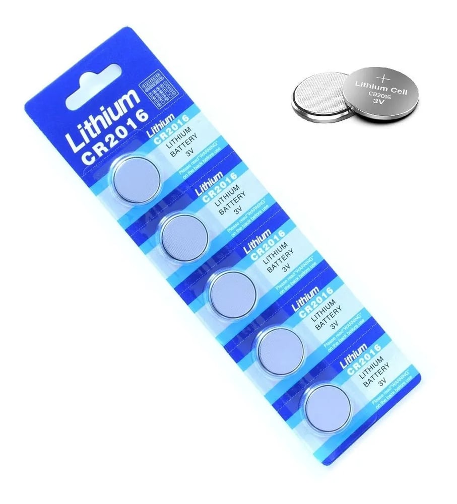 Bateria de Lítio 3V Cartela com 5 Peças CR2016
