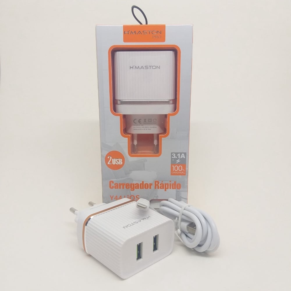 Carregador 2 USB com Cabo Tipo C 3.1A Hmaston Y44