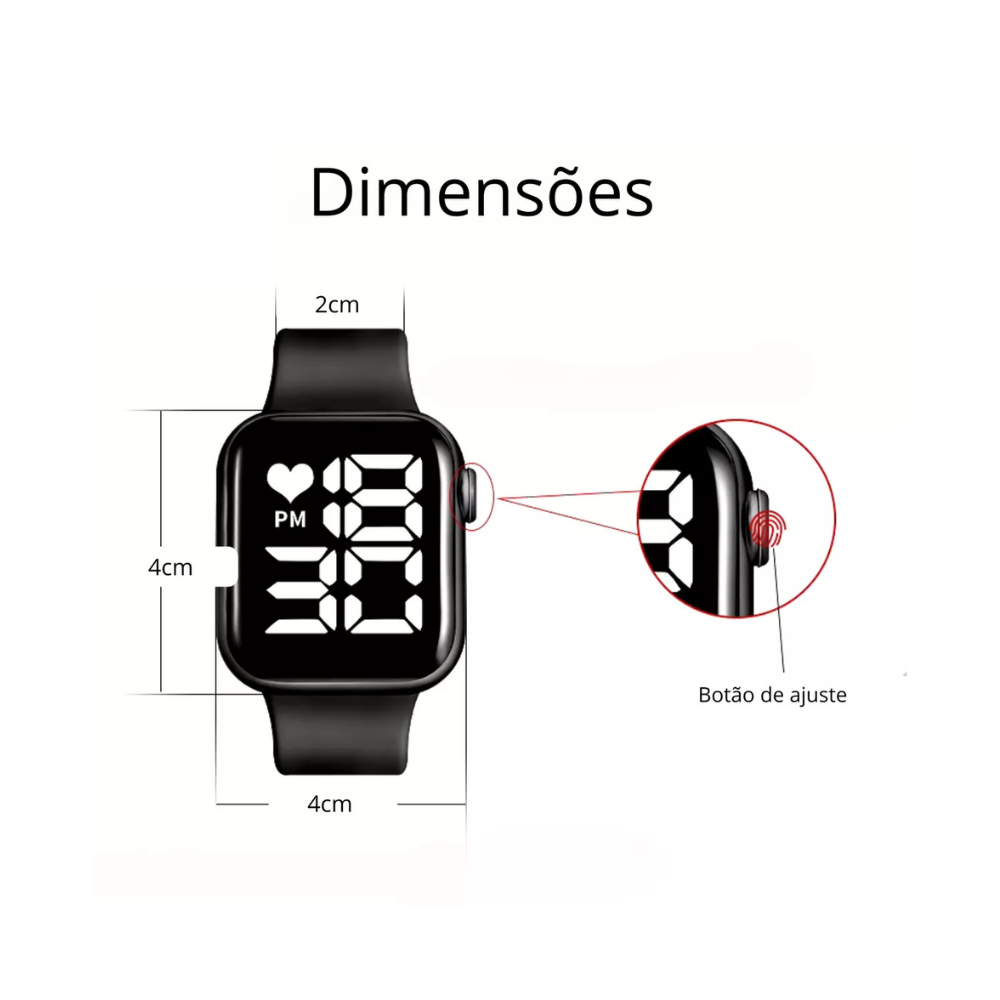 Kit 20 Relógio Digital com Bracelete Esport Led Pro