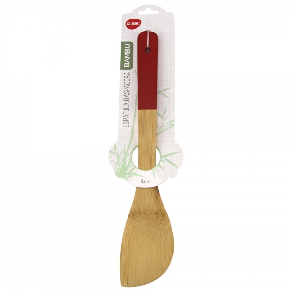 Espátula Raspadora Bambu Clink - Vermelho