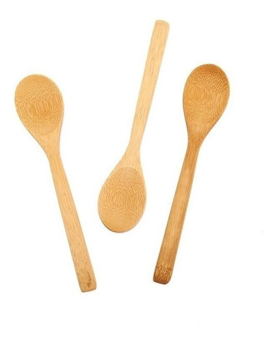 Kit 3 Colheres Pequenas de Bambu 9,5Cm Clink 