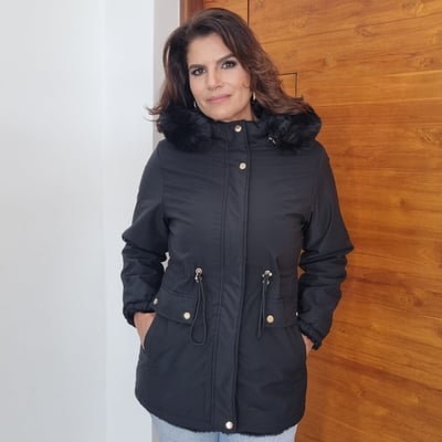 Suply São Paulo  Jaqueta Parka Feminina Dupla Face - Preto  1