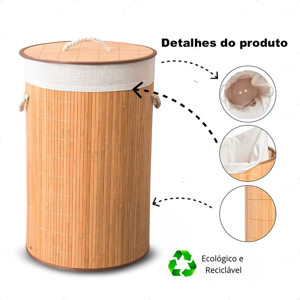 Cesto de Bambu Redondo 