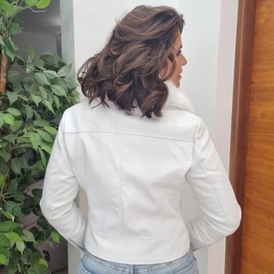 Suply São Paulo Jaqueta Feminina Couro Ecologico - Branco 3 Suply São Paulo Jaqueta Feminina Couro Ecologico - Branco 3
