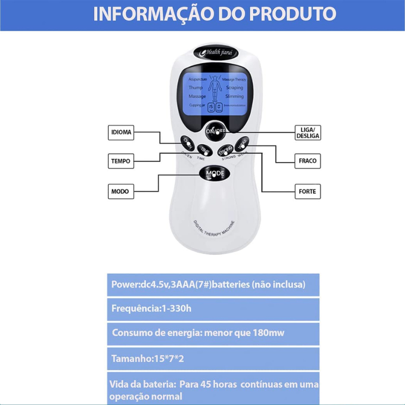 Aparelho de Fisioterapia Muscular Multifuncional Digital