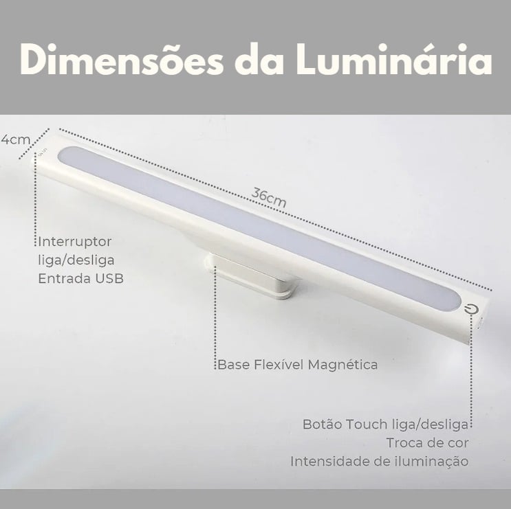 Luminária Retrátil USB Led para Armário e Parede