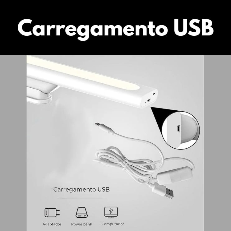 Luminária Retrátil USB Led para Armário e Parede