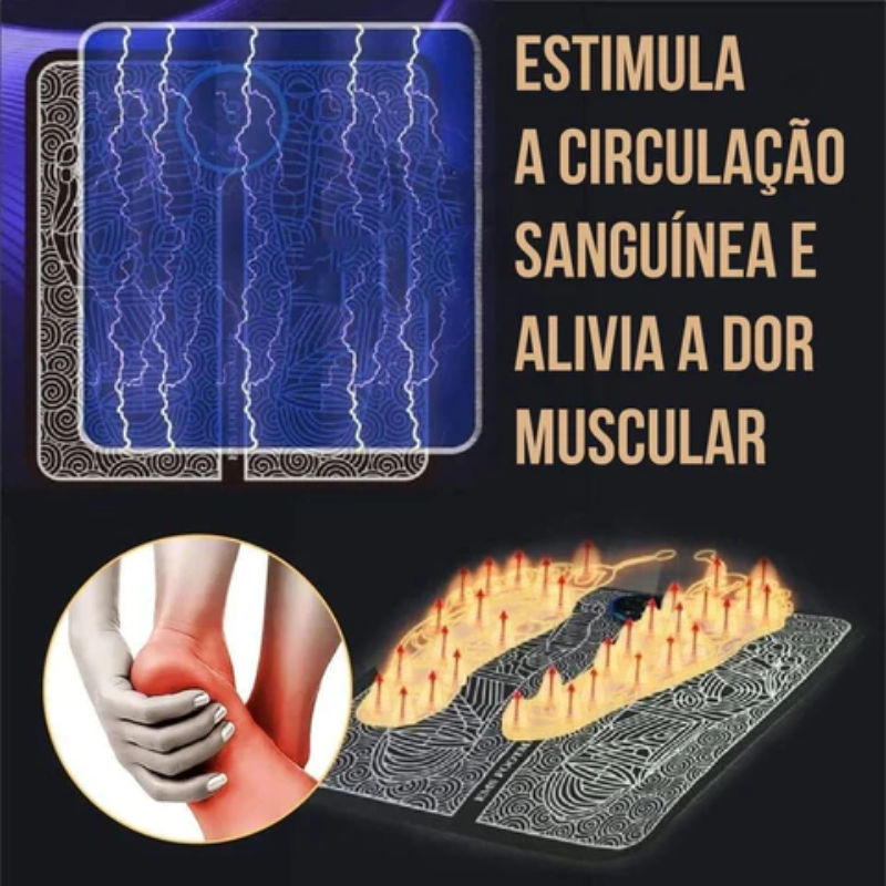 Tapete Massageador Elétrico para os Pés Recarregável