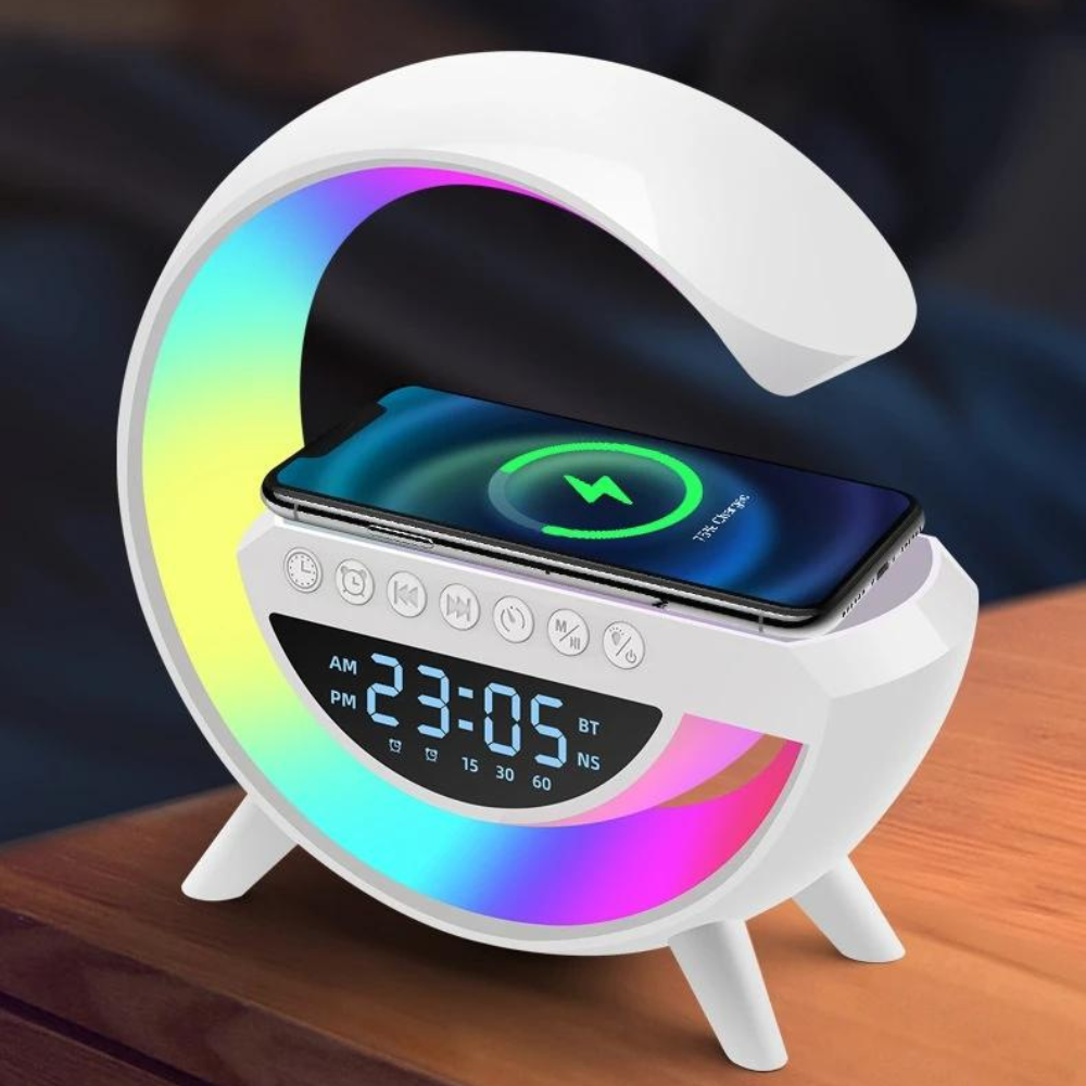 Luminária Com Bluetooth e Carregamento Celular Por Indução