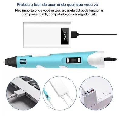 Caneta Impressora 3D com Filamento