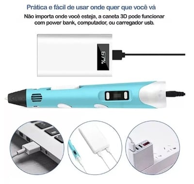 Suply São Paulo Caneta Impressora 3D com Filamento 7 Suply São Paulo Caneta Impressora 3D com Filamento 7