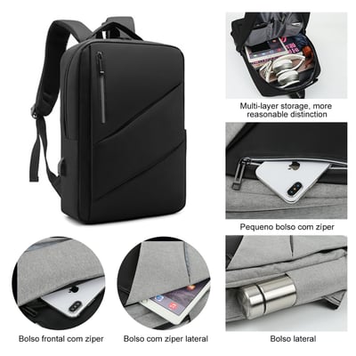 Suply São Paulo  Mochila Preta para Notebook  3 Suply São Paulo  Mochila Preta para Notebook  3