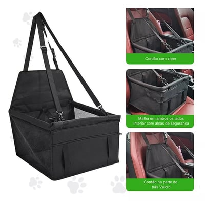 Suply São Paulo Cadeirinha Assento Pet para Carro - Preto 7 Suply São Paulo Cadeirinha Assento Pet para Carro - Preto 7