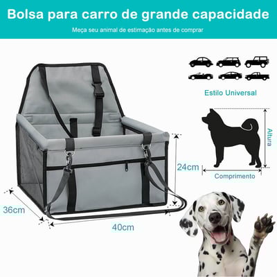Suply São Paulo Cadeirinha Assento Pet para Carro - Cinza 4 Suply São Paulo Cadeirinha Assento Pet para Carro - Cinza 4