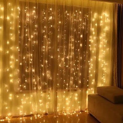 Suply São Paulo Cortina de LED com Controle - LEDs Amarelo 4 Suply São Paulo Cortina de LED com Controle - LEDs Amarelo 4