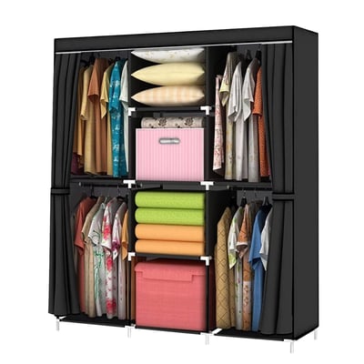 Suply São Paulo Guarda Roupa Portátil 2 Portas - Preto 1 Suply São Paulo Guarda Roupa Portátil 2 Portas - Preto 1