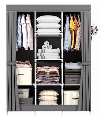 Suply São Paulo Guarda Roupa Portátil 2 Portas - Cinza 3 Suply São Paulo Guarda Roupa Portátil 2 Portas - Cinza 3