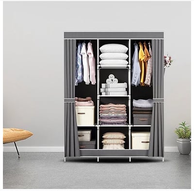 Suply São Paulo Guarda Roupa Portátil 2 Portas - Cinza 2 Suply São Paulo Guarda Roupa Portátil 2 Portas - Cinza 2