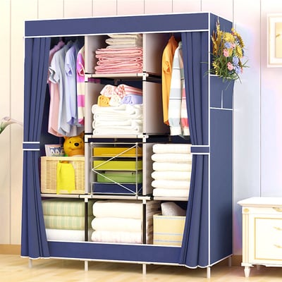 Suply São Paulo Guarda Roupa Portátil 3 Portas - Azul 2 Suply São Paulo Guarda Roupa Portátil 3 Portas - Azul 2