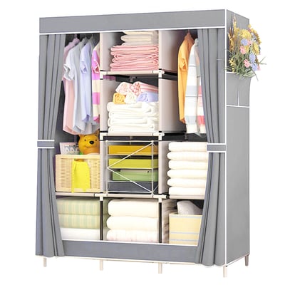 Suply São Paulo Guarda Roupa Portátil 3 Portas - Cinza 2 Suply São Paulo Guarda Roupa Portátil 3 Portas - Cinza 2