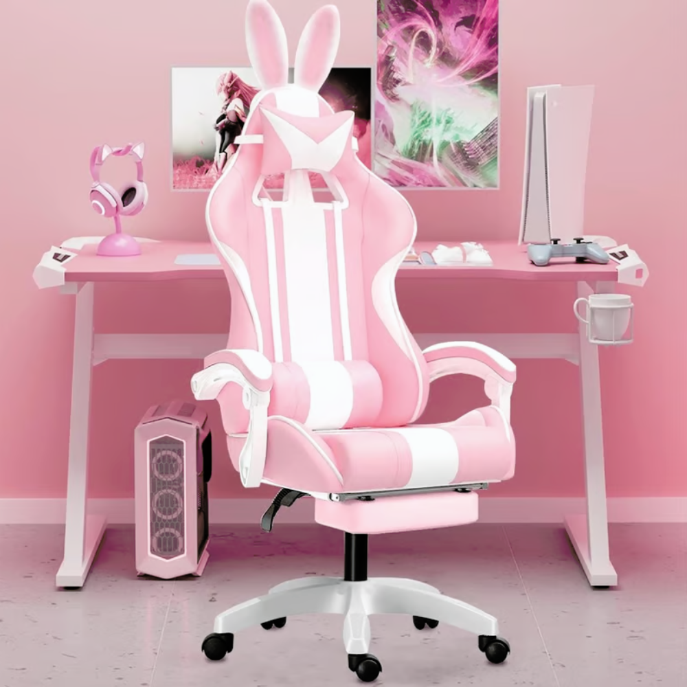 Cadeira Gamer Orelhinha - Rosa 