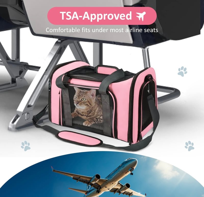 Bolsa de Transporte para Pet Avião Luxo - Rosa